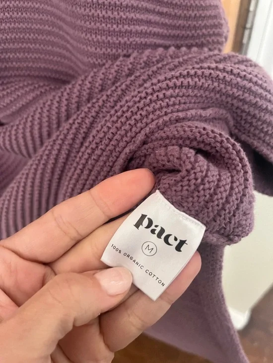 Pact 100% organic cotton sweater tunic size M lilac purple - Picture 5 of 6